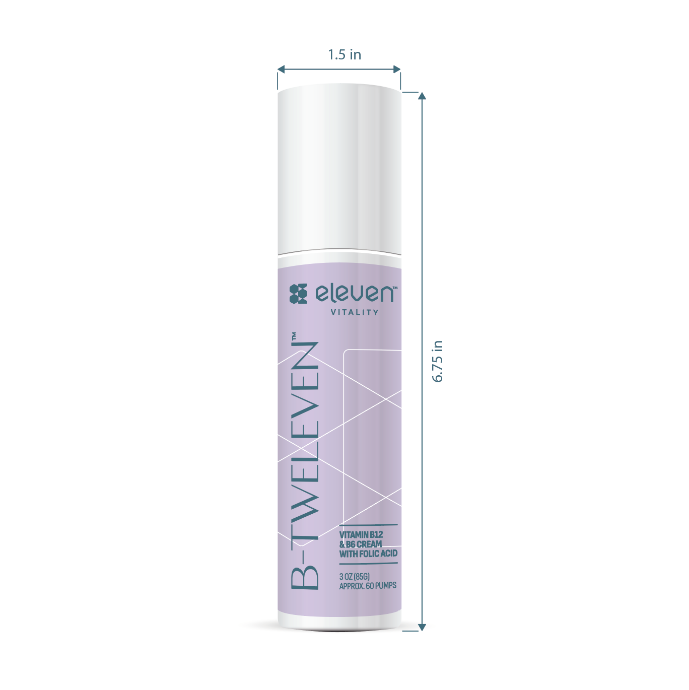 B-TWELEVEN™ Vitamin B12 cream - B12 + B6 + Folic Acid - Topical Cream